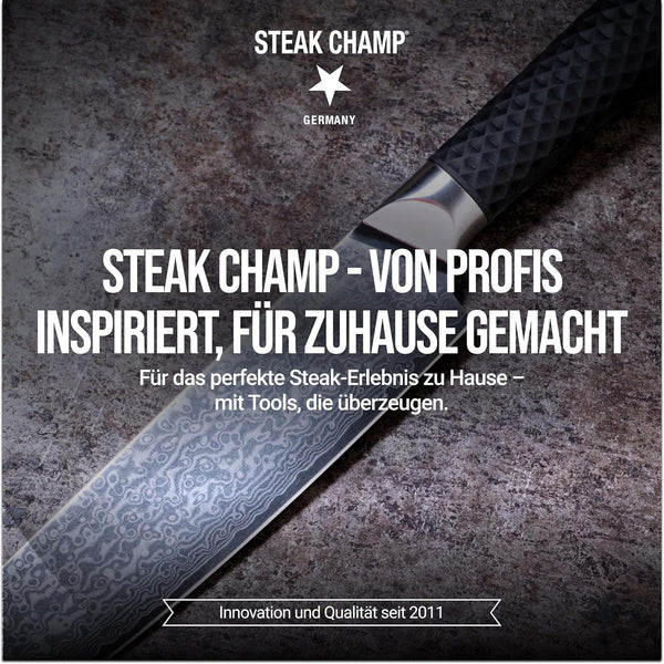 Damast Kochmesser 20cm „WAGYU“ mit Lederscheide