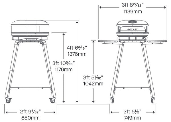 Gozney° Stand & Pizzaofentisch für Arc / Arc XL